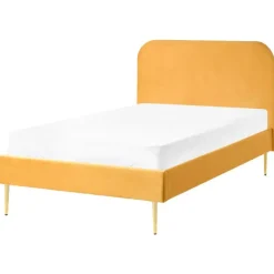 Leen Bakker FLAYAT - Eenpersoonsbed - Geel - 120 x 200 cm - Fluweel Sale