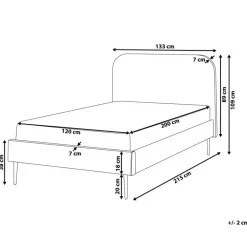Leen Bakker FLAYAT - Eenpersoonsbed - Grijs - 120 x 200 cm - Fluweel