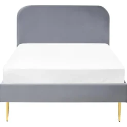 Leen Bakker FLAYAT - Eenpersoonsbed - Grijs - 120 x 200 cm - Fluweel