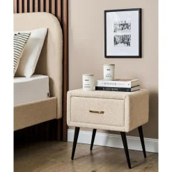 Beliani FLAYAT - Nachtkastje - Beige - Bouclé Best