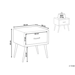 Beliani FLAYAT - Nachtkastje - Beige - Bouclé Best