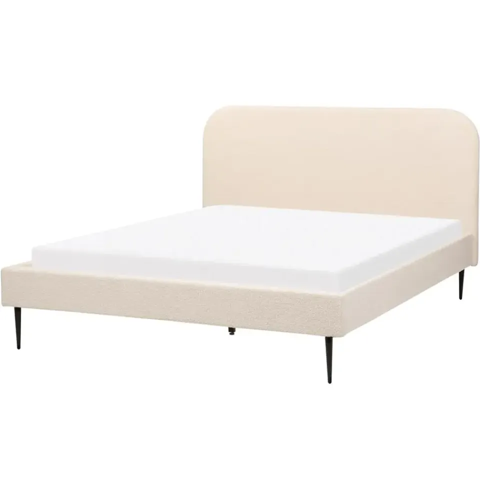 Beliani FLAYAT - Tweepersoonsbed - Beige - 160 x 200 cm - Bouclé Clearance