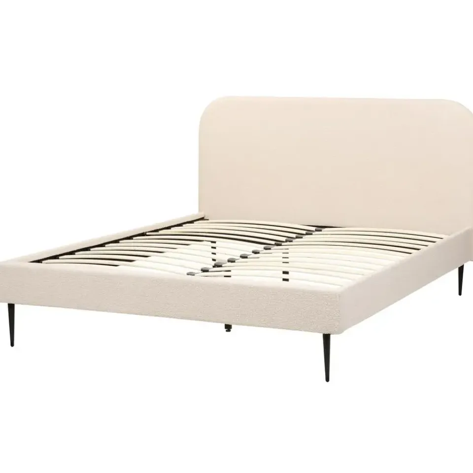 Beliani FLAYAT - Tweepersoonsbed - Beige - 160 x 200 cm - Bouclé Clearance