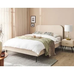 Beliani FLAYAT - Tweepersoonsbed - Beige - 140 x 200 cm - Bouclé New