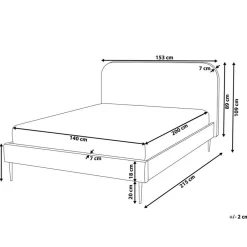 Beliani FLAYAT - Tweepersoonsbed - Beige - 140 x 200 cm - Bouclé New