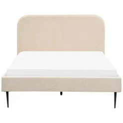 Beliani FLAYAT - Tweepersoonsbed - Beige - 140 x 200 cm - Bouclé New
