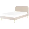 Beliani FLAYAT - Tweepersoonsbed - Beige - 140 x 200 cm - Fluweel Hot