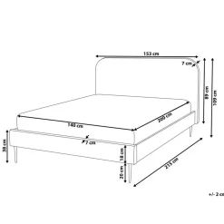 Beliani FLAYAT - Tweepersoonsbed - Beige - 140 x 200 cm - Fluweel Hot