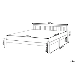 Beliani FLORAC - Bed - Lichthout - 140 x 200 cm - Dennenhout Online
