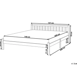 Beliani FLORAC - Bed - Lichthout - 140 x 200 cm - Dennenhout Online