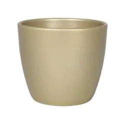 Floran Bloempot - parelgoud - keramiek - binnengebruik - 32 x 27 cm New