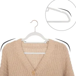 Merkloos Fluwelen kledinghangers, Set van 50, Antislip, Wit en Rosé Goud Online