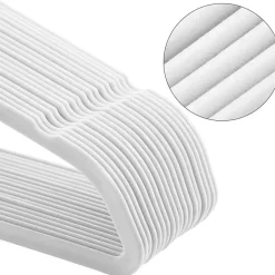 Merkloos Fluwelen kledinghangers, Set van 50, Antislip, Wit en Rosé Goud Online