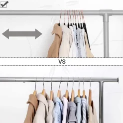 Merkloos Fluwelen Kleerhanger, 50 stuks, Anti-slip, 45 cm lang, Zwart en Rosé Goud Sale