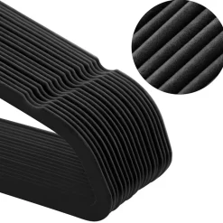 Merkloos Fluwelen Kleerhanger, 50 stuks, Anti-slip, 45 cm lang, Zwart en Rosé Goud Sale