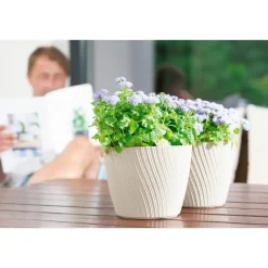 Form Plastic Plantenpot - kunststof - ivoor wit - D13 x H12 cm Sale