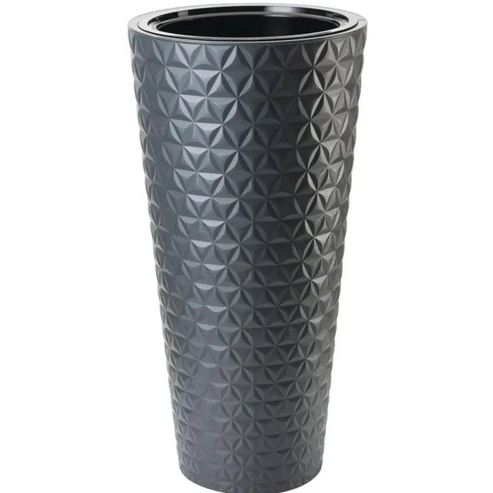 Form Plastic Plantenpot Diamond - kunststof - antraciet - 30 x 58