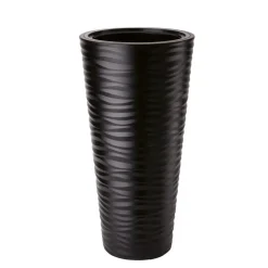 Form Plastic Plantenpot rond - kunststof - zwart - D40 x H79 cm Best