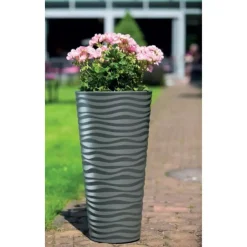 Form Plastic Plantenpot rond - kunststof - zwart - D35 x H69 cm Discount
