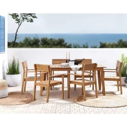 Beliani FORNELLI - Tuinset voor 6 - Lichte houtkleur - Acaciahout Clearance