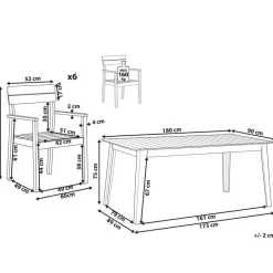 Beliani FORNELLI - Tuinset voor 6 - Lichte houtkleur - Acaciahout Clearance
