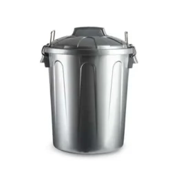 Forte Plastics Afvalbak - zilverkleurig - afvalemmer met deksel - 21l Clearance