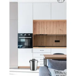 Forte Plastics Afvalbak - zilverkleurig - afvalemmer met deksel - 21l Clearance