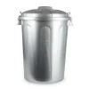 Forte Plastics Afvalbak - zilverkleurig - afvalemmer met deksel - 70l Outlet