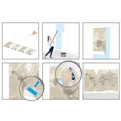 Reinders Fotobehang Wereldkaart Natuurtint - 260 x 384cm - Beige Best