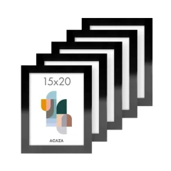Merkloos Fotokader - Fotolijst - Set van 5- 15x20cm - MDF hout- Zwart Discount