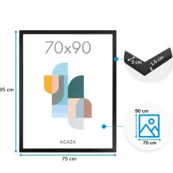 ACAZA Fotokader - Fotolijst - Wissellijst - 70x90 cm - MDF - Zwart Sale