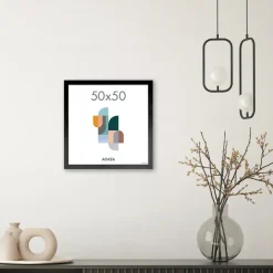 Merkloos Fotokader - Fotolijst - Wissellijst - 50x50 cm - MDF - Zwart Best