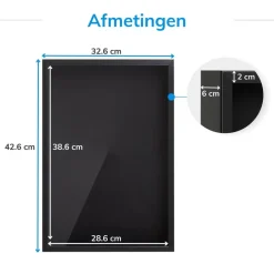 Merkloos Fotokader in 3D - Box Frame - Fotolijst - 3.5 cm diep - MDF - 30x40cm - Zwart Outlet