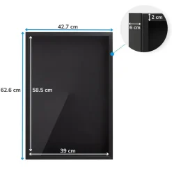 Merkloos Fotokader in 3D - Box Frame - Fotolijst - 6 cm diep - MDF - 40x60cm - Zwart Clearance