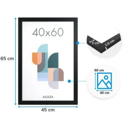 Merkloos Fotokader Madison voor Foto's van 40 x 60cm - MDF Houten Fotolijst - Zwart Clearance