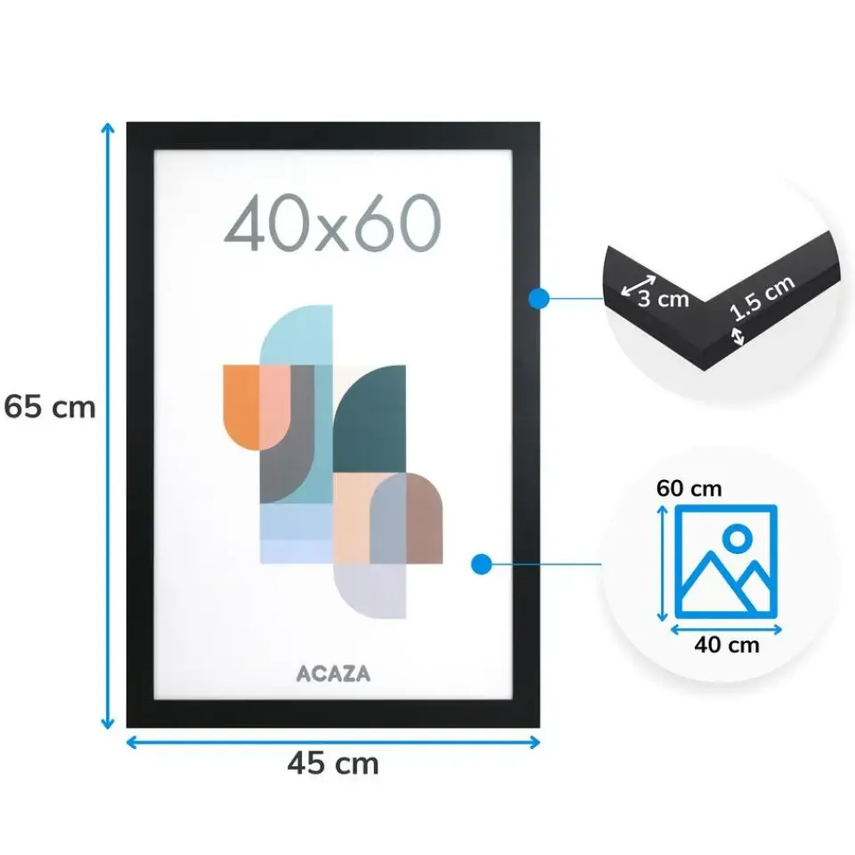 Merkloos Fotokader Madison voor Foto's van 40 x 60cm - MDF Houten Fotolijst - Zwart Clearance