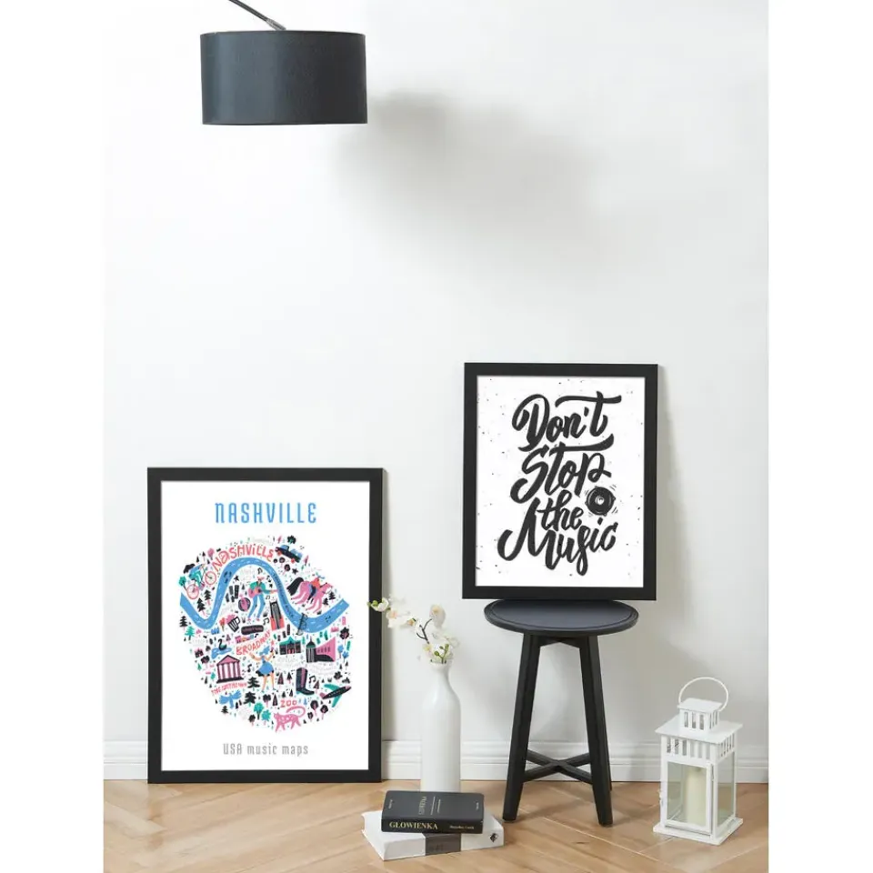 Merkloos Fotokader voor Foto's van 50x70cm - MDF Houten Fotolijst - Zwart New