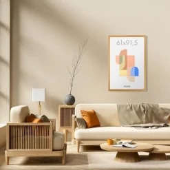 Merkloos Fotolijst Poster Formaat 61x91,5 cm - MDF Hout - Warme Eike New