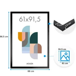 Merkloos Fotolijst Poster Formaat 61x91,5 cm - MDF Hout - Zwart Best