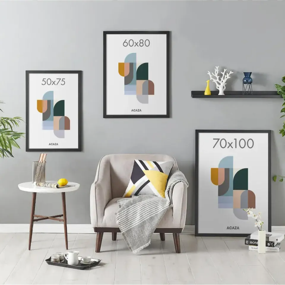 Merkloos Fotolijst 60x80 cm - Fotokader in MDF Hout - Zwart Hot