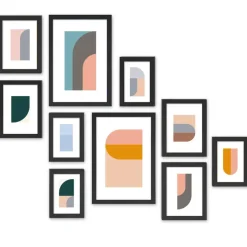 Merkloos Fotowand met Collage van 10 Fotolijsten - Multi Fotokaders in MDF, Zwart Clearance