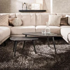 Fraaai - Connie salontafel set van 2 peer vorm - zwart/bruin Clearance