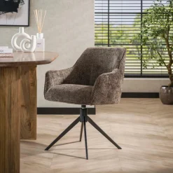 Fraaai - Diego eetkamerstoel geweven draaibaar - taupe Discount