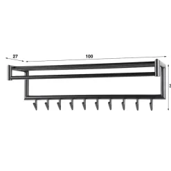 Fraaai - Haines kapstok 10 haaks roede ronde buis - donkergrijs mat Discount