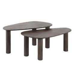 Fraaai - Jared salontafel set van 2 hoekvormig Maya teak - bruin