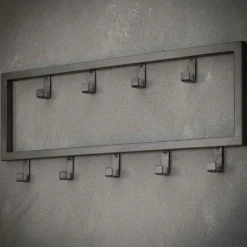 Fraaai - Kapstok industrieel 9 haken - 50 cm zwart New