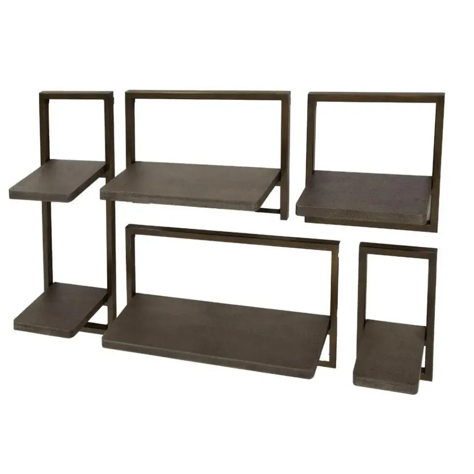 Fraaai - Nowi wandschap set van 5 - brons antiek New