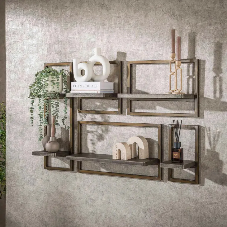 Fraaai - Nowi wandschap set van 5 - brons antiek New