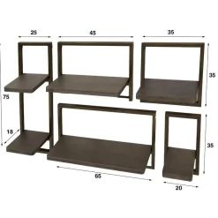 Fraaai - Nowi wandschap set van 5 - brons antiek New