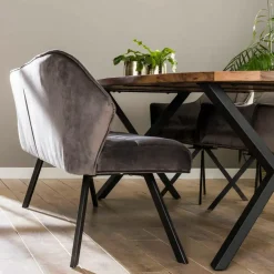 Fraaai - Ramon eetkamerbank 180 cm velvet antraciet Discount